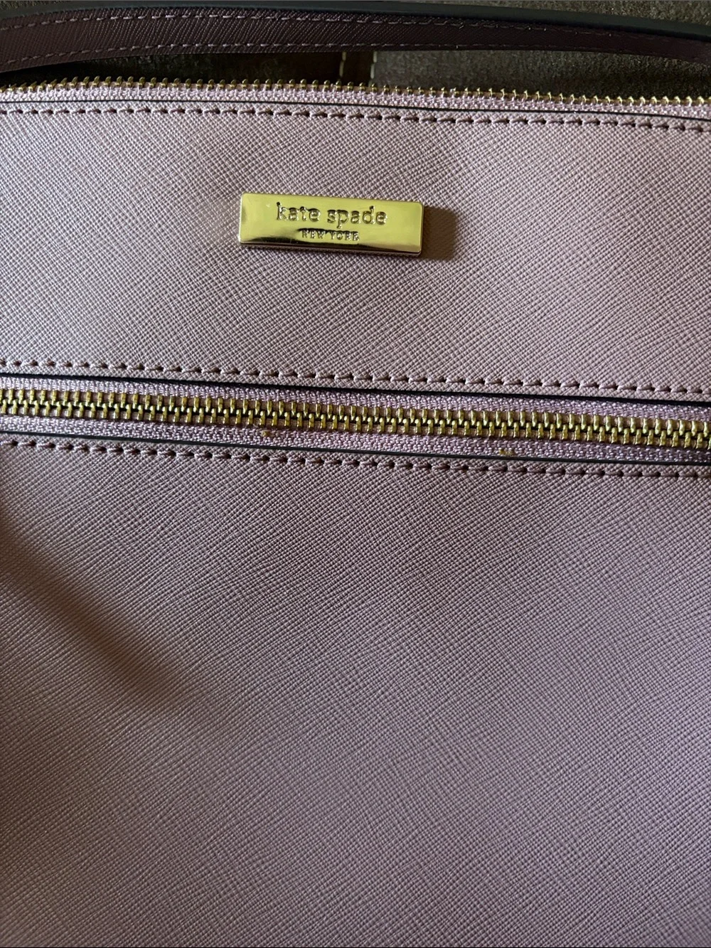 Kate Spade♠️ Mauve Pink Saffiano Crossbody Bag with Gold Hardware